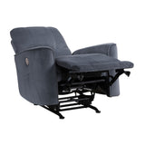 Modern Living Room 1pc Power Rocker Reclining Chair Dark Gray Velvet Upholstery Solid Wood Frame B011P204079