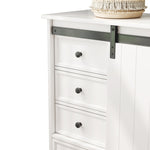 ZUN 51'' Farmhouse Drawer Chest with Sliding Door, Multi-Storage Drawer Dresser with 5 Drawers and W2557P210245