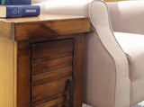 14 inch Chairside Table, No Assembly Required, Whiskey Finish B108P160192