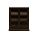 Shoe Cabinet with 5 Shelves and Louvered Doors, Espresso B016P356053