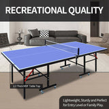 8ft Mid-Size Tennis Foldable & Portable Ping Pong Set for Indoor Games with Net, 2 29610371