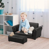 Kids Sofa Set with Footstool-Black 00812977