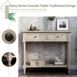 Series Console Table Traditional Design with Two Drawers and Bottom Shelf 67551365
