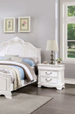 Classic White Color 1pc Nightstand Bedroom Furniture Solid wood Nickel Hanging Pulls 2-Drawers B011P230000