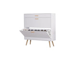 Shoe, 16 Pair Shoe Rack Storage Organizer with 2 Flip Drawers, White Entryway Shoe Storage 61976300