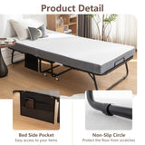 Folding Bed with Mattress, SPortable Foldable Bed with Storage Cover, SRollaway Bed for Adults with W1422140107