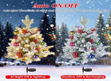 2PCS 50 LED Solar Artificial Christmas Tree - Lifelike Design with 2 Lighting Modes, 600mAh Battery 45456038