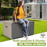 260 Gallon Plastic Deck Box, Large Patio Storage Box with Lock, Wheels & Waterproof Lid for Outdoor W1859P325841