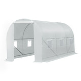 Walk-In Tunnel Greenhouse, Large Garden Hot House Kit with 6 Roll-up Windows & Roll Up Door 15' 7' 22733022