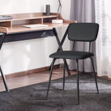 Set of 6 Modern Padded Dining Chairs for Kitchen Bar Office Chair, Black 09325536