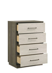 ZUN Gem Modern Style 4-Drawer Chest Made with Wood in Beige & Brown B009P254156