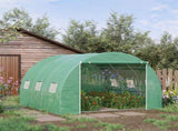 10' x 10' x 7' Tunnel Greenhouse Walk-in Plant Shelter with Transparent PE Cover & Zippers 01661553