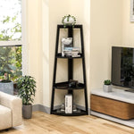 ZUN Corner Shelf, 4 Tier Bamboo Corner, 47.2 Inch Tall Bookcase, Open Ladder Book Case, Modern 85187015