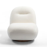 ZUN Larger Luxury Modern Swivel Accent Chair, Tight Back Ice Flower Velvet Sofa Chair, Minimalist Style W2664P256531