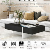 ON-TREND Contemporary Rectangle Design Living Room Furniture, Modern High Gloss Surface Cocktail WF292142AAB