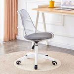 ZUN Smoke gray modern home office desk and chair, adjustable 360 &deg; rotating chair engineering plastic W1151119887