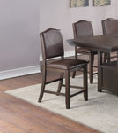 ZUN Classic Design Rustic Espresso Finish Faux Leather Set of 2pc High Chairs Dining Room Furniture B011P160104