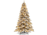 9ft Pre-Lit Snow Flocked Christmas Tree - 500 Warm White LEDs, 1223 Branch Tips, 3 Lighting Modes 79063932