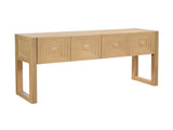 Geometric Carved Console with 3 Soft-Close Drawers, Fluted Leg Details, Entryway Sofa N759P433572T