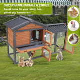 58" Wooden Outdoor Indoor Roof Waterproof Bunny Hutch Rabbit Cage Guinea Pig Coop PET House for W1431P284964