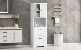 ZUN Tall Bathroom Cabinet with Four Doors, Large Storage Space Open Shelve, Upper Storage Cabinet, White N725P188459K