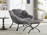 Lazy Chair with Ottoman, Modern Lounge Accent Chair with Armrests and a Side Pocket, Leisure W640P271551