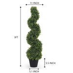 ZUN Decorative Bonsai Boxwood Spiral Topiary Artificial Tree Silk Plant For Indoor Outdoor 2pcs/set W2945P220454