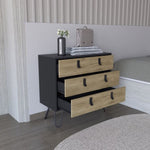 ZUN Huna Hairpin Legs Dresser with 3-Drawer Storage B200P173219