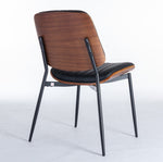ZUN A&A Furniture, Dining Chairs Set of 2 Mid Century Modern Retro Faux Leather Chair with Walnut W1143P151496