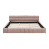 King size Upholstered Bed Frame Thick Fabric, Chenille Fabric Grounded Queen Size Platform Bed W487P246686