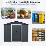 8ft x 4ft Outdoor Metal Storage Shed with Sliding Door and foundation for Backyard, Patio, Lawn W540P185251