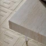 34.65'' Square Faux Travertine Pattern Coffee for Living Room,MDF,Modern Design Coffee W2582P279897