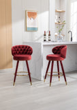 COOLMORE Counter Height Bar Stools Set 2 for Kitchen Counter Solid Wood Legs with a fixed height W1539111152