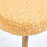 Modern YELLOW dining chair with iron tube wood color legs, shorthair cushions and W23461123