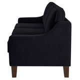 Modern 3 Person seat Sofa Couch with Scooped Armrest/Wood legs,Upholstered Velvet 3-seat Sofa with W2186P143472