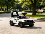 White Kids Foot-to-Floor Ride On Car Police Truck Style, PA System, Horn, Under-Seat Storage for 94647235