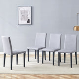 Four Light Gray Linen-Cotton dining chairs, simple and versatile, comfortable and accompanied. W1151P263121