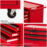 ZUN 7-Drawering Tool Chest Cabinet, Large Capacity Metal Tool Box with Wheels and Cylinder Locking, W3037P241998