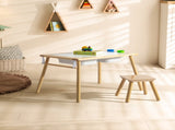Children's Sensory Table with Stool, Kids Activity Table with 2 Storage Bins & 2 Pen Holders & Paper 95960477