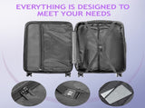 3-in-1 trolley case with 2 corners and diamond stripes - lavender 11690513