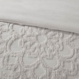 3-Piece Tufted Cotton Chenille Medallion Duvet Cover Set B03597332