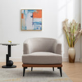 Modern Two-tone Barrel Fabric Chair, Upholstered Round Armchair for Living Room Bedroom Reading 79975814