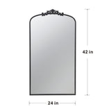 24"x 42" Classic Design Mirror with and Baroque Inspired Frame for Bathroom, Entryway Console Lean W2078123593