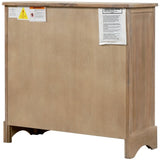 Rustic Storage Cabinet with Two Drawers and Four Classic Rattan Basket for Dining Room/Living Room 94374458
