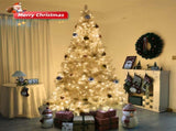 8 FT Pre-lit Artificial Christmas Tree, Hinged Xmas Pine Tree with 1350 Branch Tips, 500 Lights and 09538432