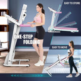 Compact Folding Treadmill for Home - 2.5HP Quiet Brushless Motor, 3-Level Incline, 7.5 MPH, Shock 12501438