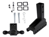 Adjustable Trailer Hitch 18,500 lbs 2" Receiver 6" Drop/Rise Tow Hitch Tri-Ball Trailer Kit Black 06953656