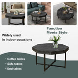 Wood Octagonal Vintage Patchwork Craft Farmhouse 30 Inch Wooden Top Cross Metal Legs Coffee W1445P193123