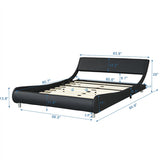 Faux Leather Upholstered Platform Bed Frame,LED lighting with remote controller and APP,Curve W1360133271