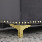 Large Storage Benches Set, Nailhead Trim 2 in 1 Combination Benches, Tufted Velvet Benches with Gold W1420104348